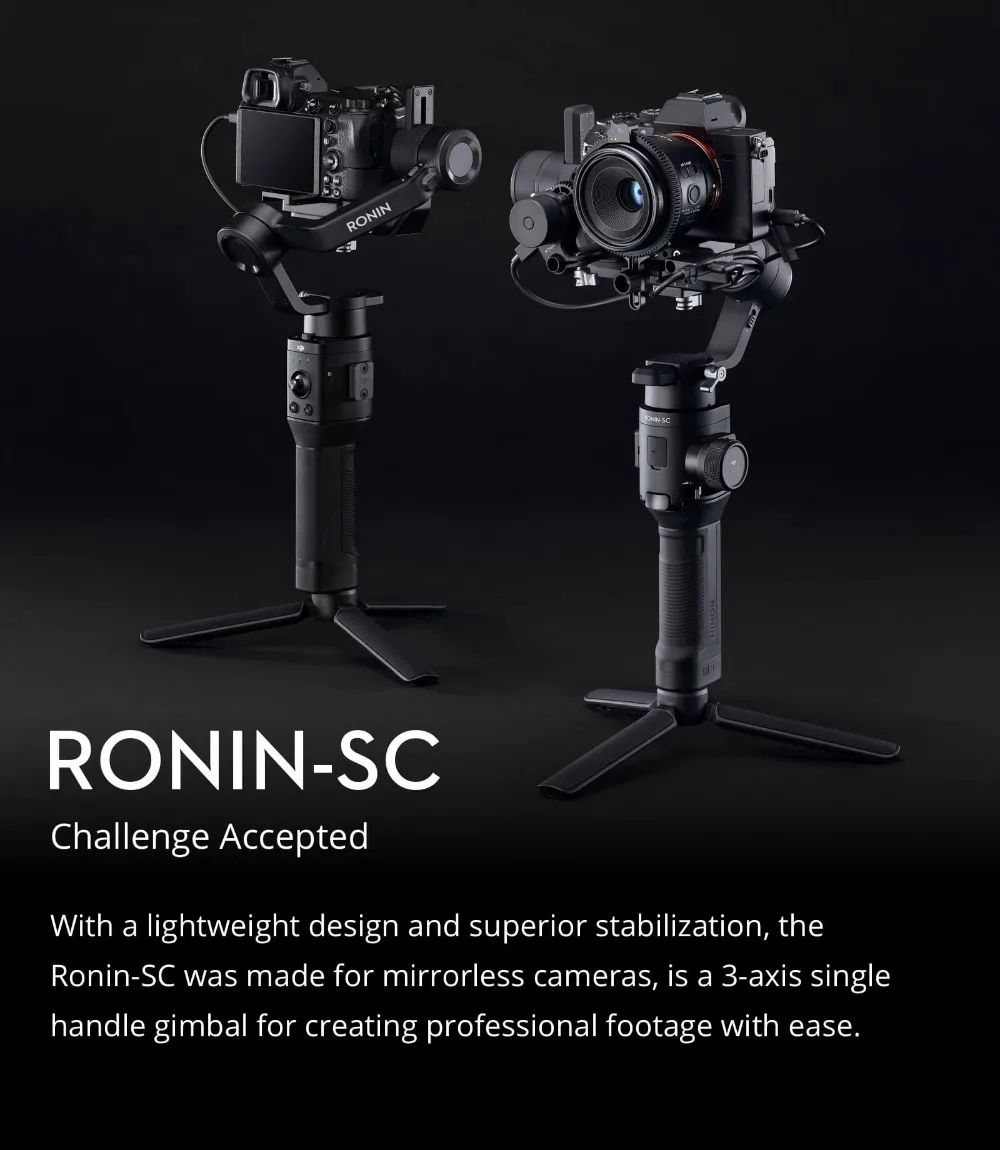 DJI Ronin SC Профессиональный беззеркальных Камера Управление 3-осевая стабилизация весом более 2 кг тестирование нагрузки Ёмкость