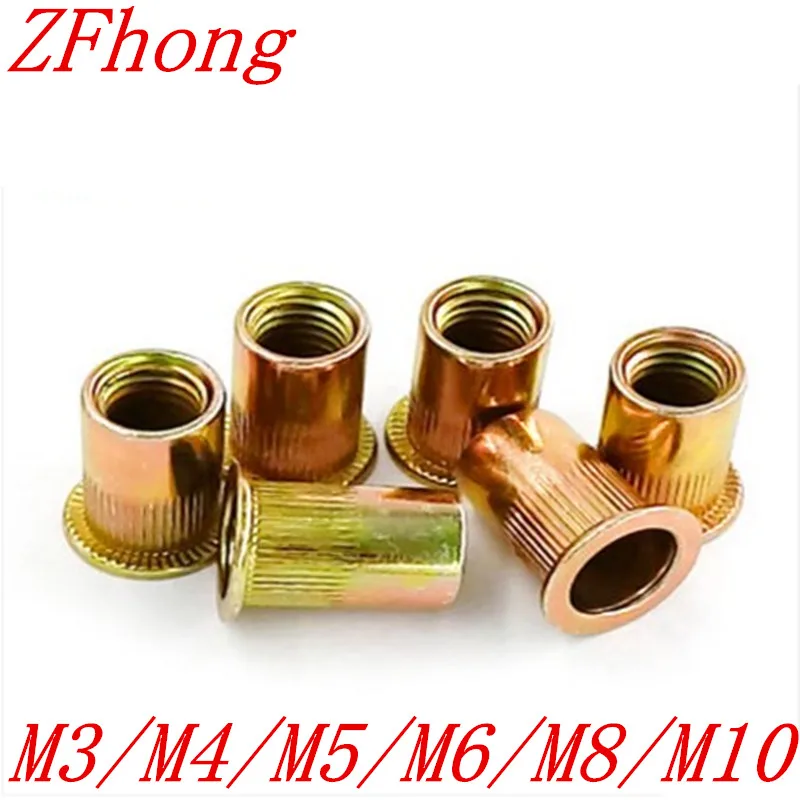 180Pcs M3-M10 Nietmutter Kit Verzinkter Kohlenstoffstahl Flachkopf Gewindeeinsatz Nietmutternsatz