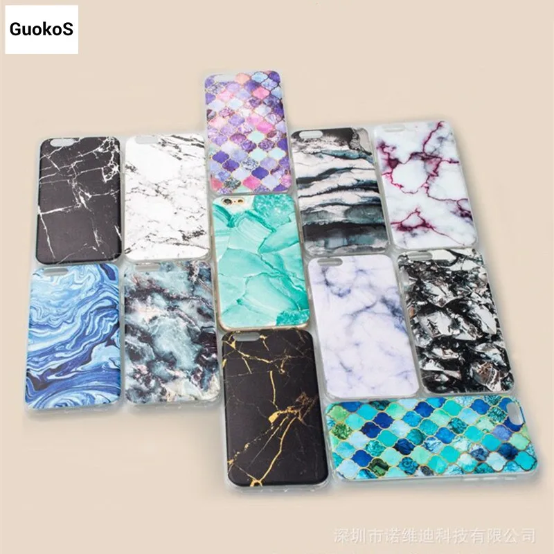 

Scruble Marble Soft TPU Cellphone Case For iPhone7 7Plus Granite Marble Stone Image Painted Phone Case For iPhone 7 7Plus Coque