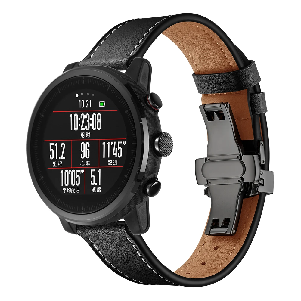 Новые 22 мм Мягкие часы из натуральной кожи для HUAMI Amazfit 2 женские модные красочные бабочки застежка браслет на запястье