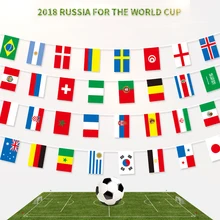 Футбол Футбол строку флаг, 32 Страна 14x21 см флаги стран баннер бар дома Футбол футбольный фанат Вечерние декорацией