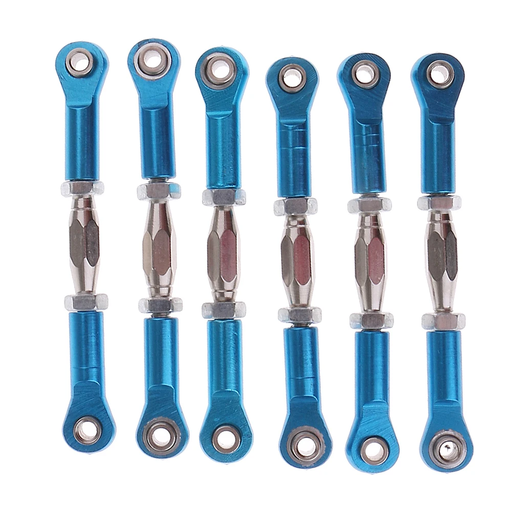 6Pairs Metal Front Rear Link Rods Linkage Turnbuckle 166617 166017 106017 for Redcat HSP RC Truck