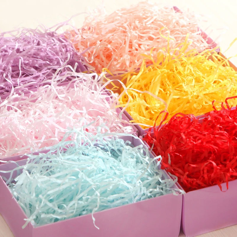 100g/bag Soft Candy Box Gift Package Filler Craft Shredded Crinkle Paper Dry Tissue Wedding