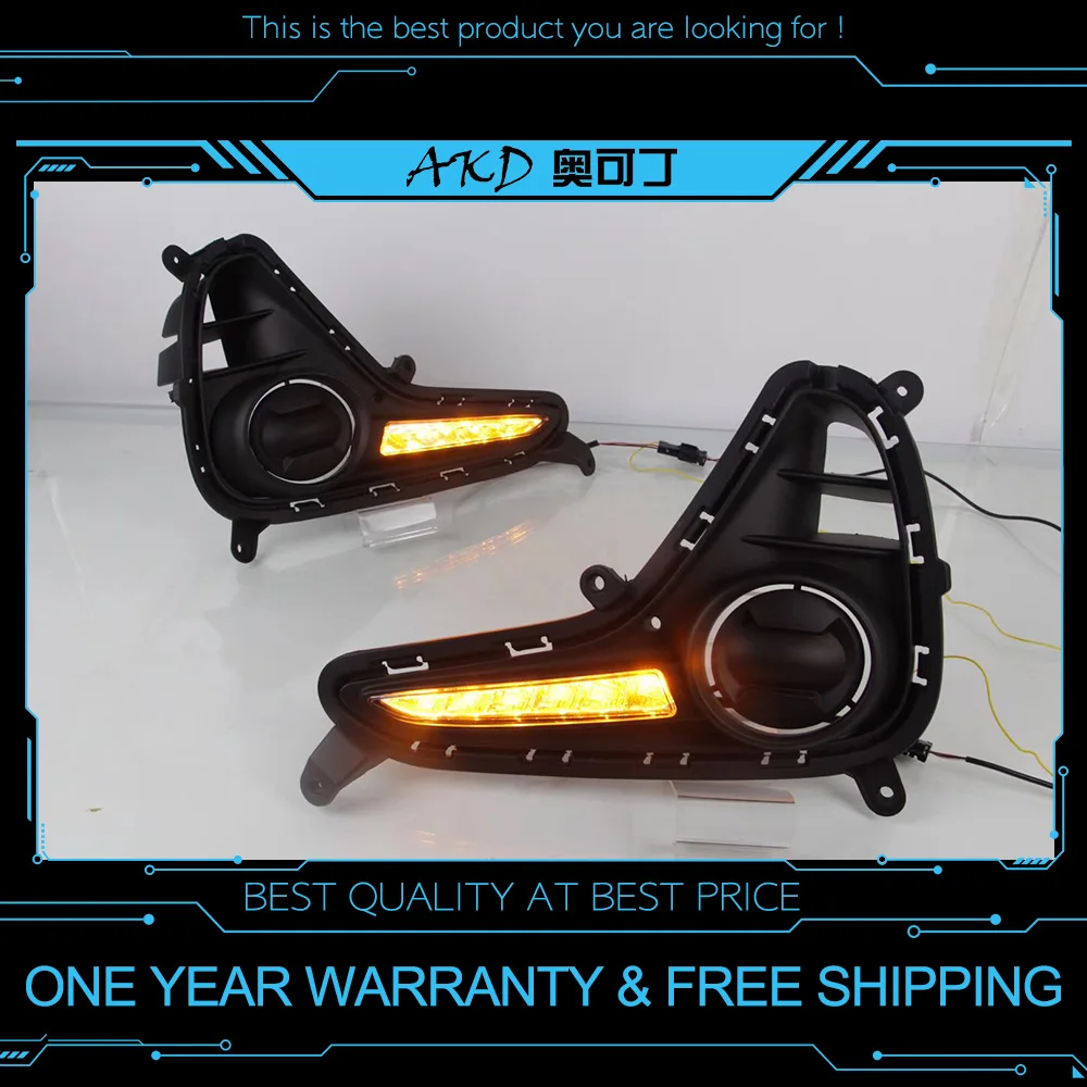 

AKD Car DRL for Hyundai Grand i10 DRL 2 colors LED Daytime running light signal light turning lamp