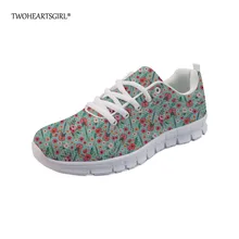 Twoheartsgirl Повседневное Электрогитары обувь на плоской подошве для Для женщин дизайнер цветок Стиль мягкая сетка Обувь для прогулок удобные Спортивная обувь