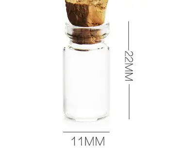 

200pcs 11x22mm Glass Wish Cork Bottles glass Vial pendant essential oil bottle DIY Jewelry findings