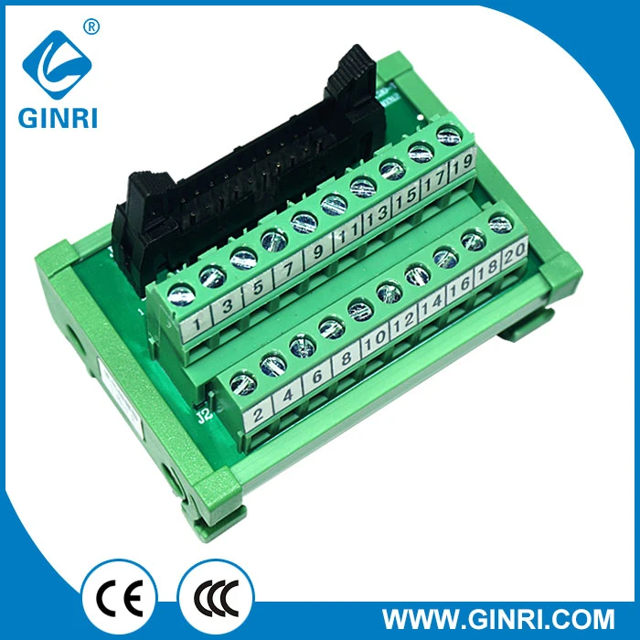Electric Motors IDC20 20Pin Connector Signals Breakout Board Screw terminals DIN Rail