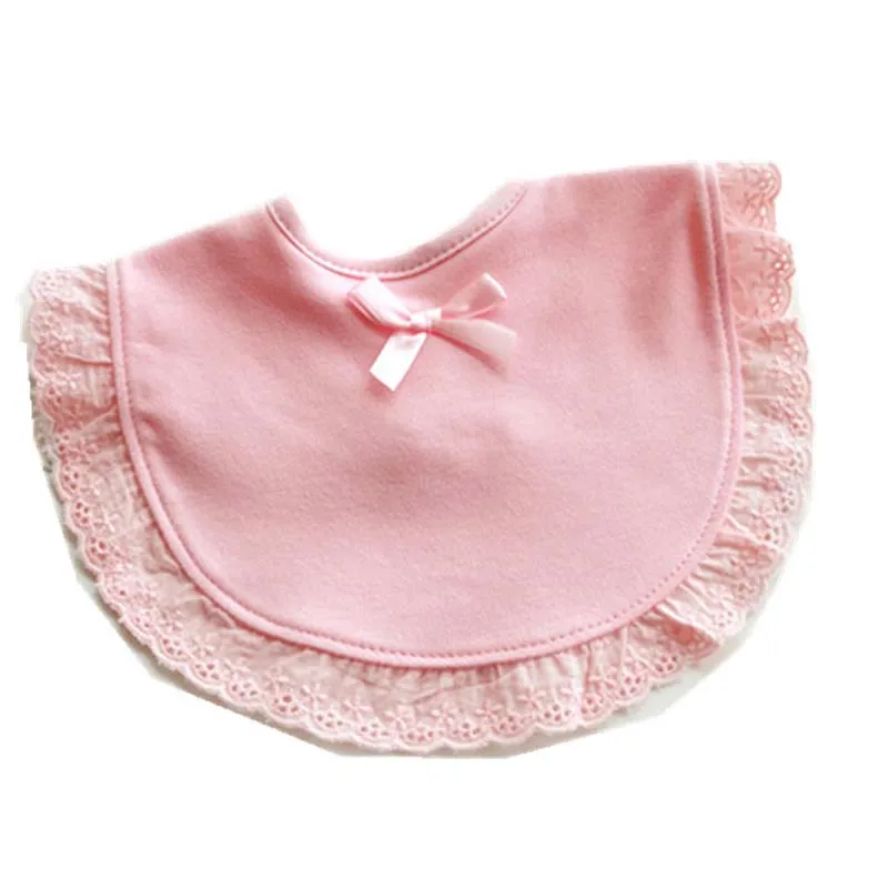 Cotton Baby Bibs Lace Princess Female Soft Baby Bib with Bows