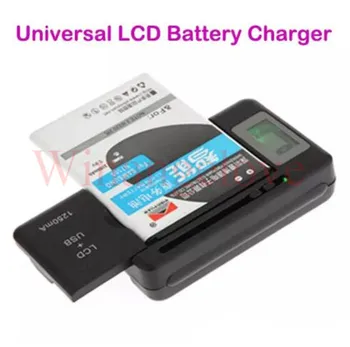 

Mobile Cellphone Universal Battery Charger Port LCD Indicator Screen + USB-Port charger For Samsung for LG with Retail Box