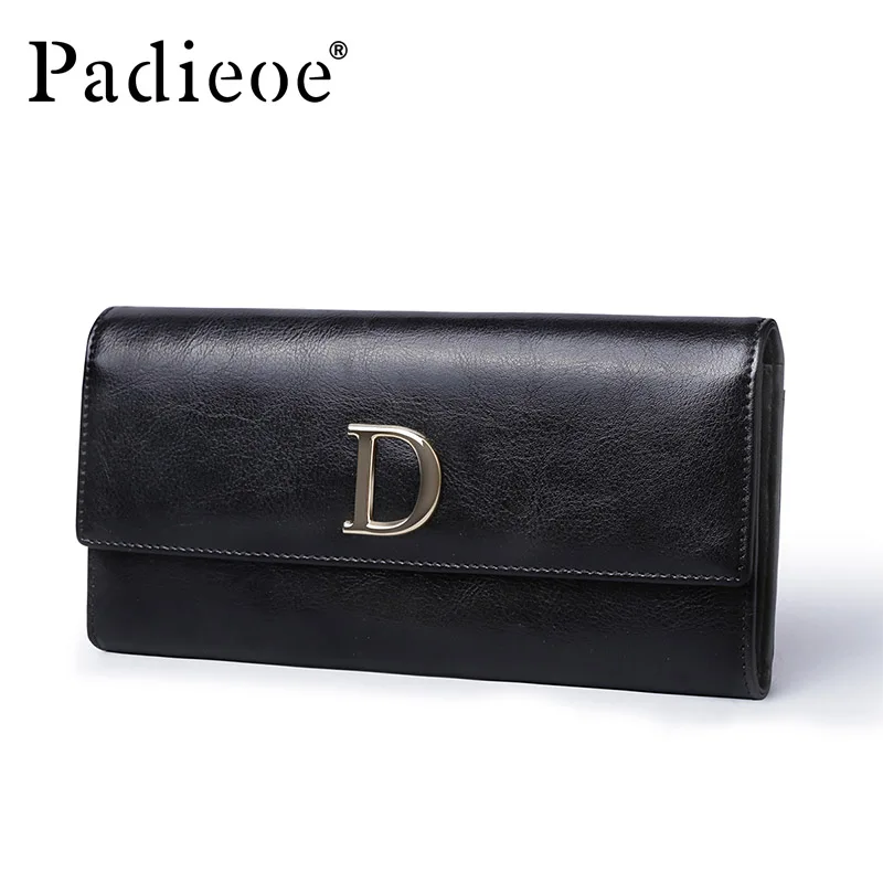 

Padieoe 2018 Ladies Leather Long Wallet Women Card Holder Coin Purse Women Hasp Purse Clutch Money Phone Female Black Wallets