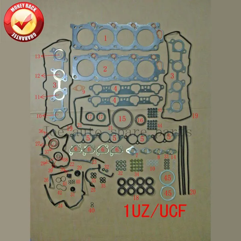 

1UZ 1UZFE Engine complete Full gasket set kit for Toyota Majesta/crown Lexus GS 400/LS 400 Lincoln LS 32V 4.0 3969CC 50178000