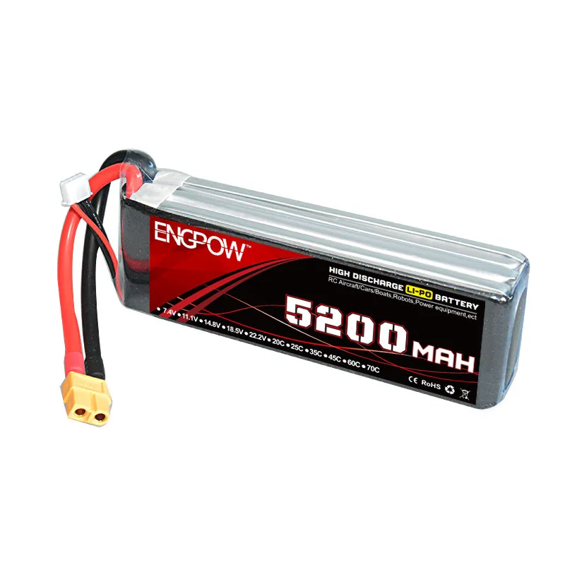 

Rechargeable Lipo Battery ENG Power 14.8V 5200mAh 45C 4cell LipoBattery XT60 Plug For RC MUltirotor Parts