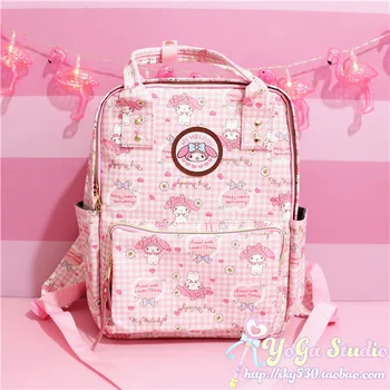 

Cartoon cute Genuine My Melody Backpack Children pink School Bags Primary School Bags Travel Bag backpack For Girls gift
