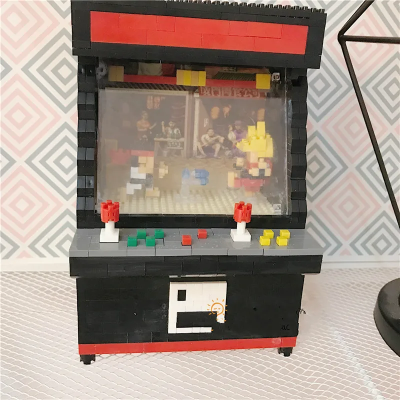 

Rikuzo Street Fighter Arcade Game Model small pellets King of Fighters 97 arcade Micro Blocks Mini DIY Toy for Kids Gift