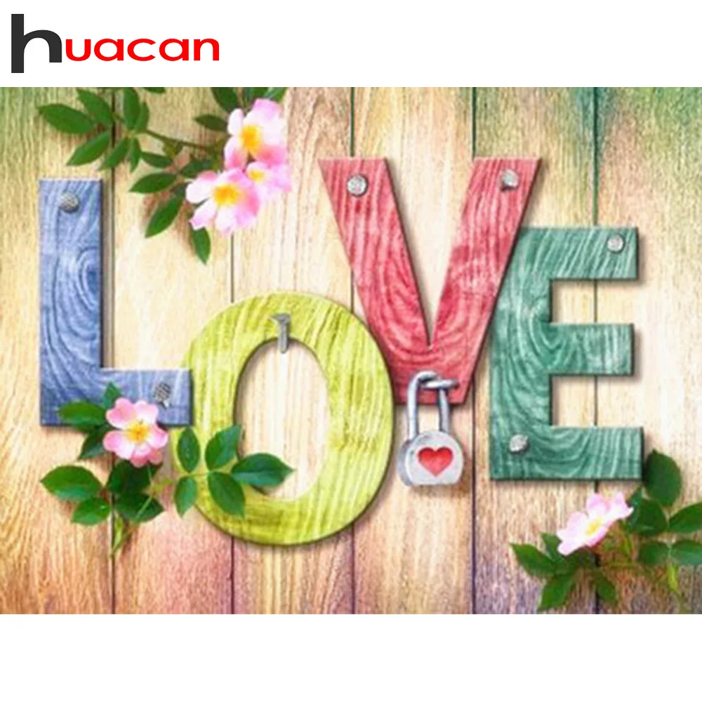 

Huacan DIY Diamond Embroidery Complete Kit Love Diamond Painting Full Square/Round New Arrival Flower Diamond Art