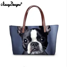 Женская сумка для покупок, черный, с принтом бульдога, милый топ с животным ручкой, сумки для женщин, повседневная, женская, ручная, женская, на заказ