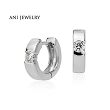ANI 14 К белого золота Для женщин круг серьги 0,8 КТ Certified я/S1 алмаз моды золотые украшения настроены для свадебные Обручение