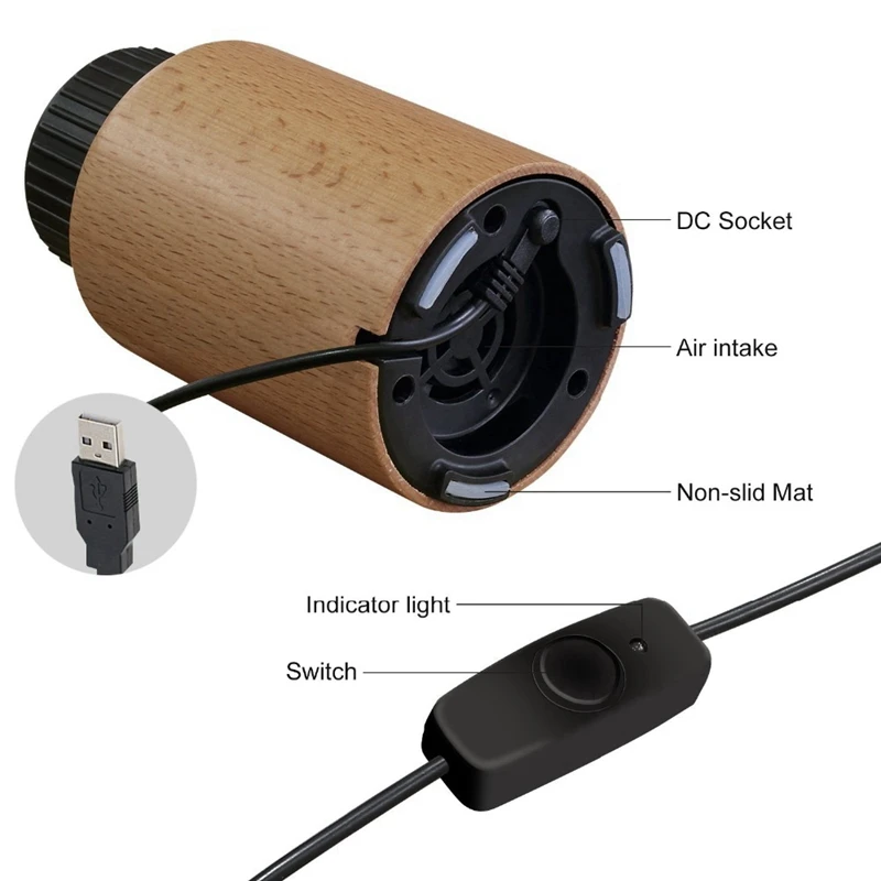Goede Waterloze Mini Aromatherapie Etherische Olie Diffuser Difusor Aromaterapia Aroma Olie Vernevelen Diffuseur Usb Licht Hout Voor Home