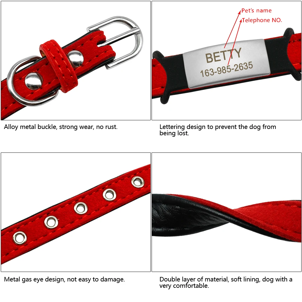 Мягкий ошейник и бирка для кошек, ошейники для собак и кошек, персонализированный мягкий ID ошейник для щенка, питомца для маленьких средних кошек, свободный колокол XXS