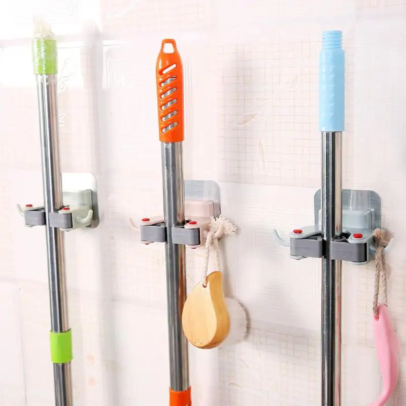 Настенный швабры держатель для хранения в ванной, на кухне вешалка крючки Домашний Органайзер Кухня Ванная комната организатор