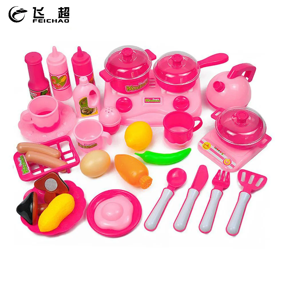 

33 Pieces Plastic Fruit Vegetables Cutting Toy Cooking Simulation for Kids Girl Boy Pretend Play Game Kitchen Educational Toys