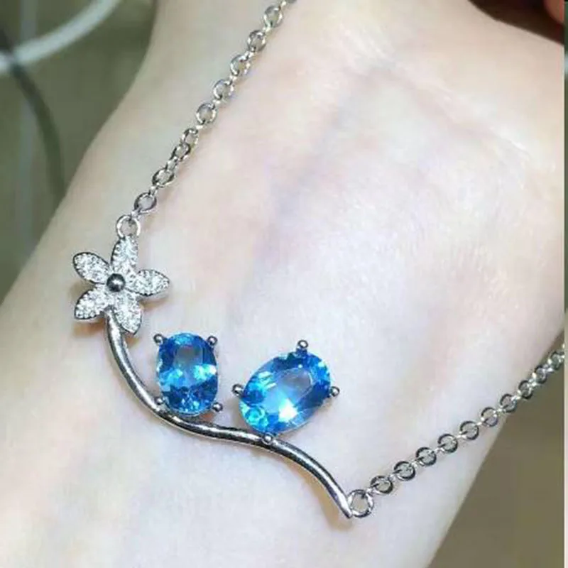 

2017 Qi Xuan_Blue Stone Simple Elegant Pendant Necklace_Real Blue Stone Necklace_Quality Guaranteed_Manufacturer Directly Sale