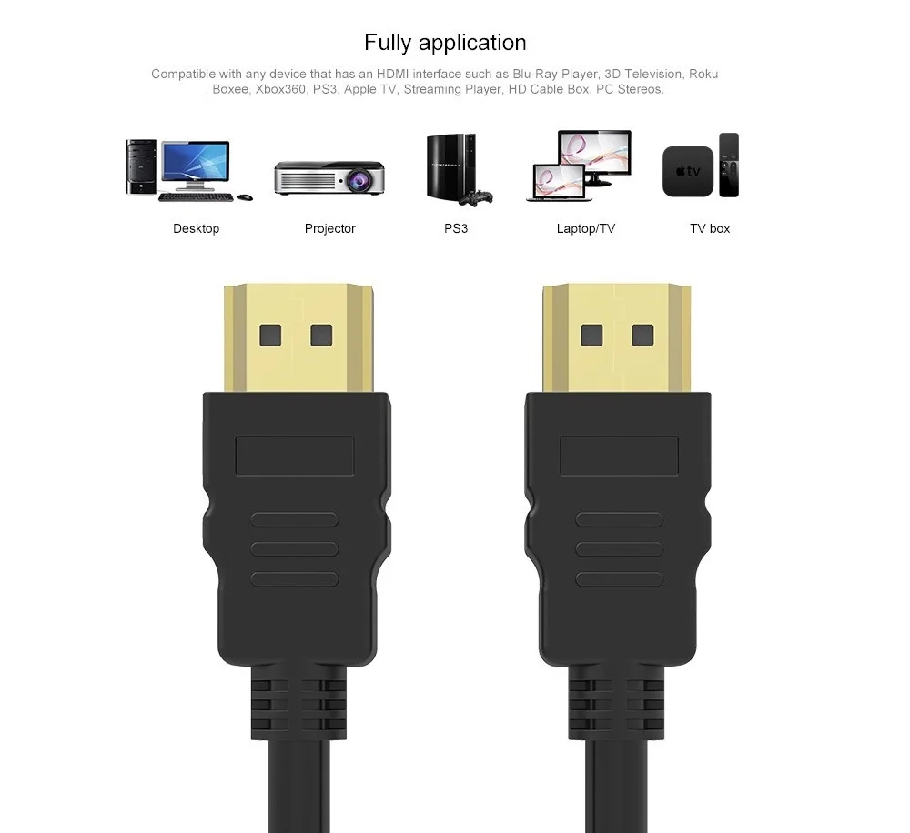 HDMI Cable 50cm 1M 2M 3M 5M 10M HDMI to HDMI Cable HDMI 1.4 4K 1080P 3D for PS3 Projector HD LCD Apple TV Computer Cables
