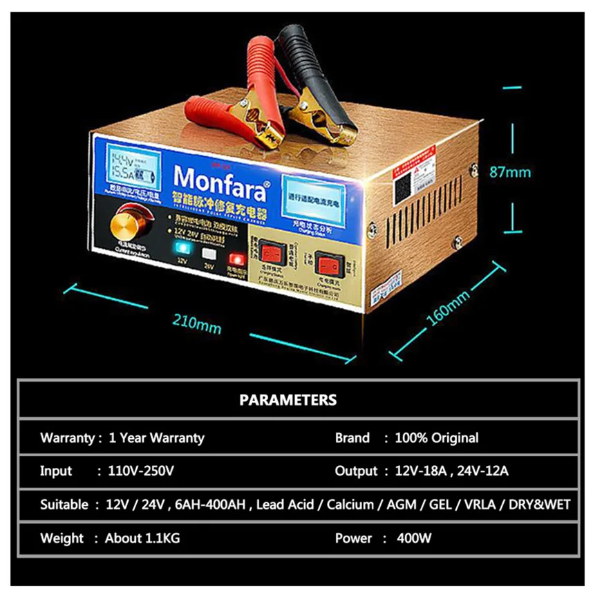 12 В 24 В профессиональная автомобильная батарея зарядное устройство для 24 вольт мотоцикл трехколесный велосипед лодка свинцово-кислотный AGM гель 12 В литий-ионный литиевый ЖК-дисплей
