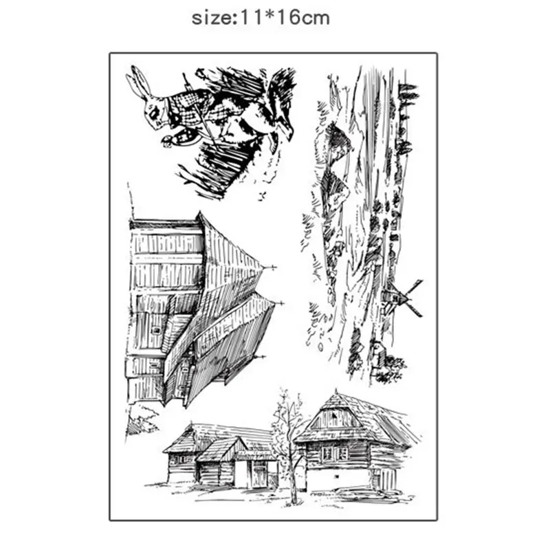 

Cute house silicone transparent Clear Stamps for scrapbook DIY Photo album Rubber Stamps