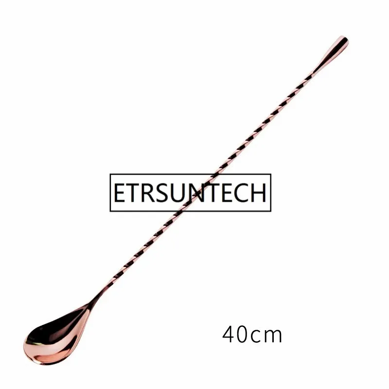 30 см 40 см 50 см из нержавеющей стали смесительная Коктейльная ложка спиральный узор бар чайная ложка мешалка бармена инструменты бармена - Цвет: 40cm Rosegold