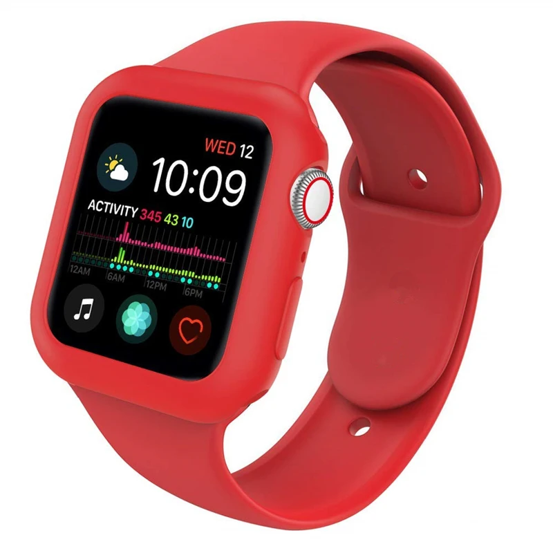 Wristbands for Apple Watch Band 40mm 44mm with TPU Case Soft Sport Silicone Strap for iWatch Series 4/3/2/1 Edition Bracelet Wristbands for Apple Watch Band 40mm 44mm with TPU Case Soft Sport Silicone Strap for iWatch Series 4/3/2/1 Edition Bracelet