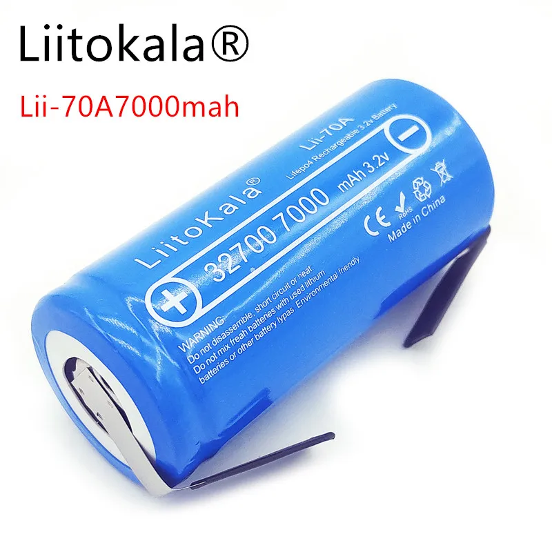 LiitoKala Lii-70A 3,2 В 32700 7000 мАч батарея LiFePO4 35A 55A Высокая мощность Батарея непрерывного разряда+ никелевые листы