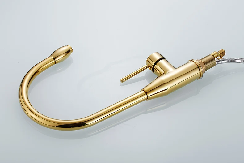 Смесители для кухни золото/хром одинарная ручка выдвижной кухонный кран одно отверстие Ручка поворотный 360 градусов смеситель для воды