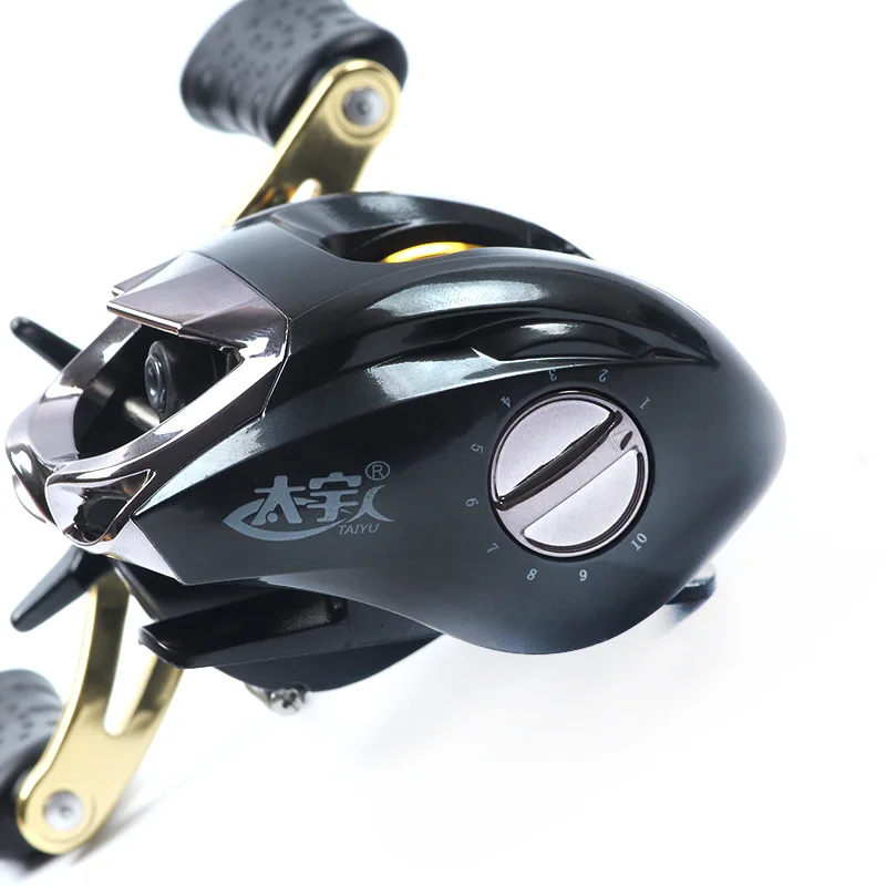 Carretel de Pesca de Freio Direita de Gotas de Água de Pesca Roda de Carretel de Arremesso 12 + 1 Fio de Metal à Esquerda e Mão Eixo Magnético Copo yu Tai