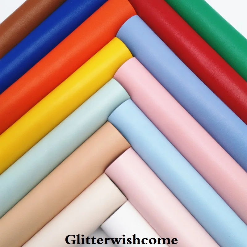 

Glitterwishcome 21X29CM A4 Size Vinyl For Bows Immitation Cow Nappa Leather Fabirc Faux Leather Sheets for Bows, GM155A