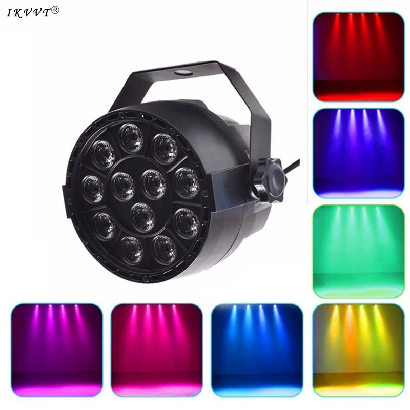 

AC 90-240V 12 LED RGBW LED Stage Light Mixing 8 DMX CH Led Par 18W DMX Par Light Dj Light for KTV Party Disco Family Gathering