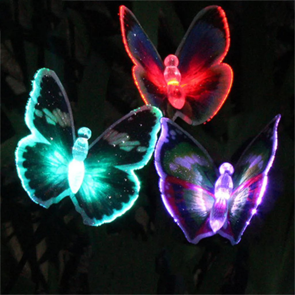 Красочная Светодиодная лампа на солнечных батареях с бабочкой, наружная садовая лампа для газона, декоративная сказочная лампа, праздничные огни, экологичные#6/6