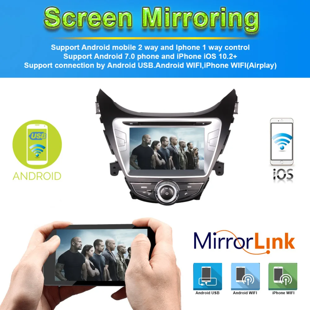 Best Android 8.0 Octa Core 4GB RAM Car Multimedia GPS Navigation For Hyundai Elantra/MD 2011 2012 2013 Radio Stereo CD DVD Player 5