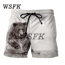 WSFK мужские и женские пляжные шорты Полярный Медведь 3D принт пляжные брюки Muliti стили свободные бордшорты шнур повседневные шорты спортивные шорты