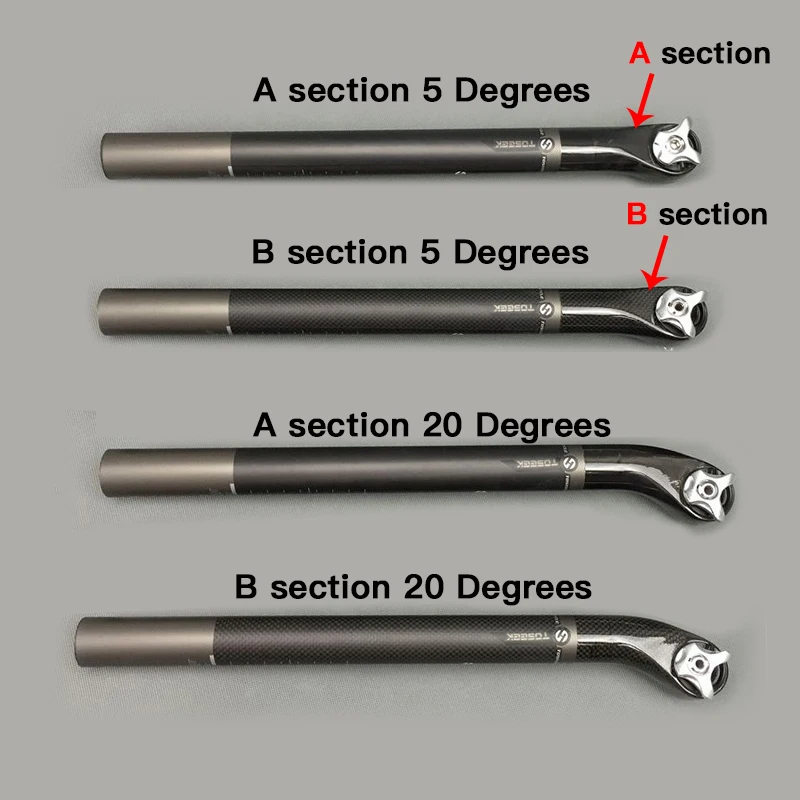 MUQZI MTB дороги велосипед углеродного волокна подседельный штырь 5/20 градусов с круглым носком трубки подседельной трубы Cycling 27,2/30,8/31,6mm Seatposts