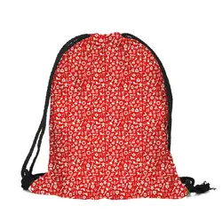 39x30 см Забавный Harajuku Милая ткань Drawstring сумки холст Kawaii сумки для хранения рюкзак 3d принт женские упаковка подарочный пакет красный цвет