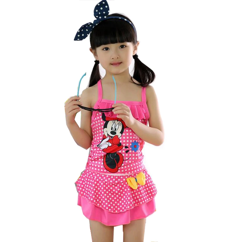 New Children Cartoon Piece Separates Swimsuit Girl Cute Rat Skirt
