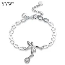 

Retro Cute Dragonfly Pendant 925 Sterling Silver Charm bracelets for Gift Austrian crystal bracelets & bangles for women men