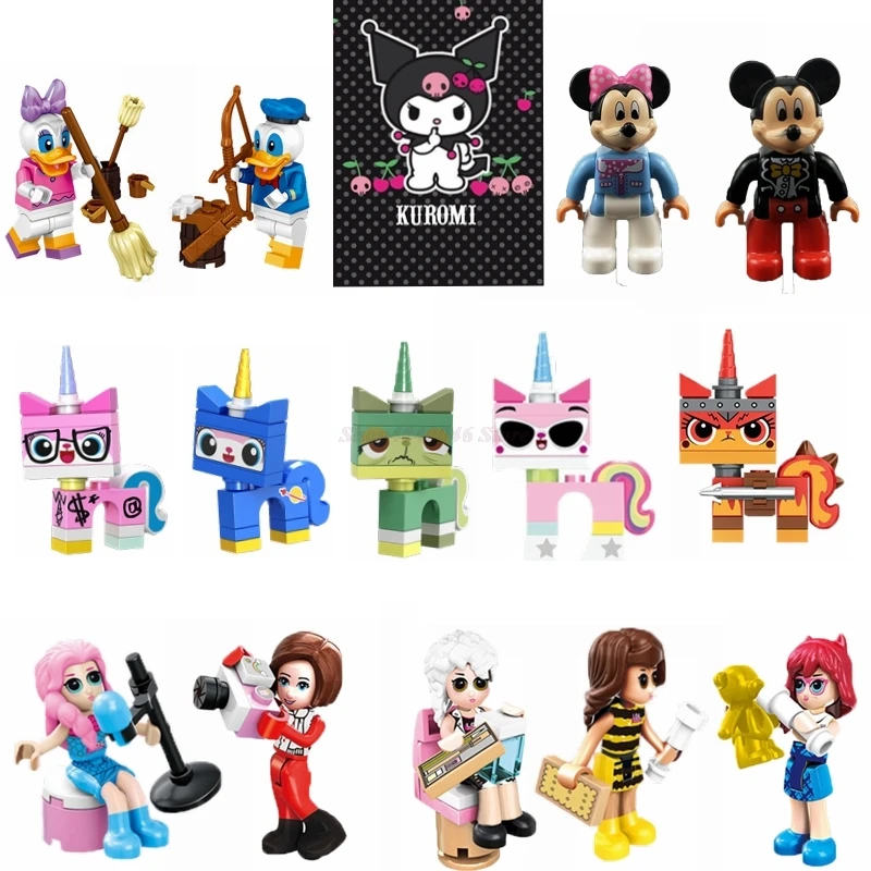

For Legoing Elves Girls Figures Mickey Minnie Kitty Model Kids Toy Legoings Driends and princess Building Block Gifts Children