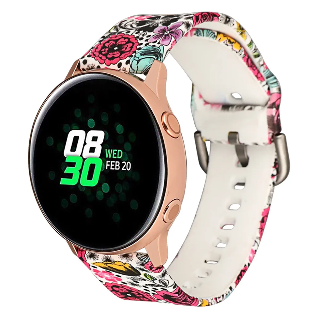 Модные спортивные женские Ремешки для наручных часов для samsung Galaxy Watch 42 мм/Активный 40 мм сменный прочный силиконовый ремешок на запястье