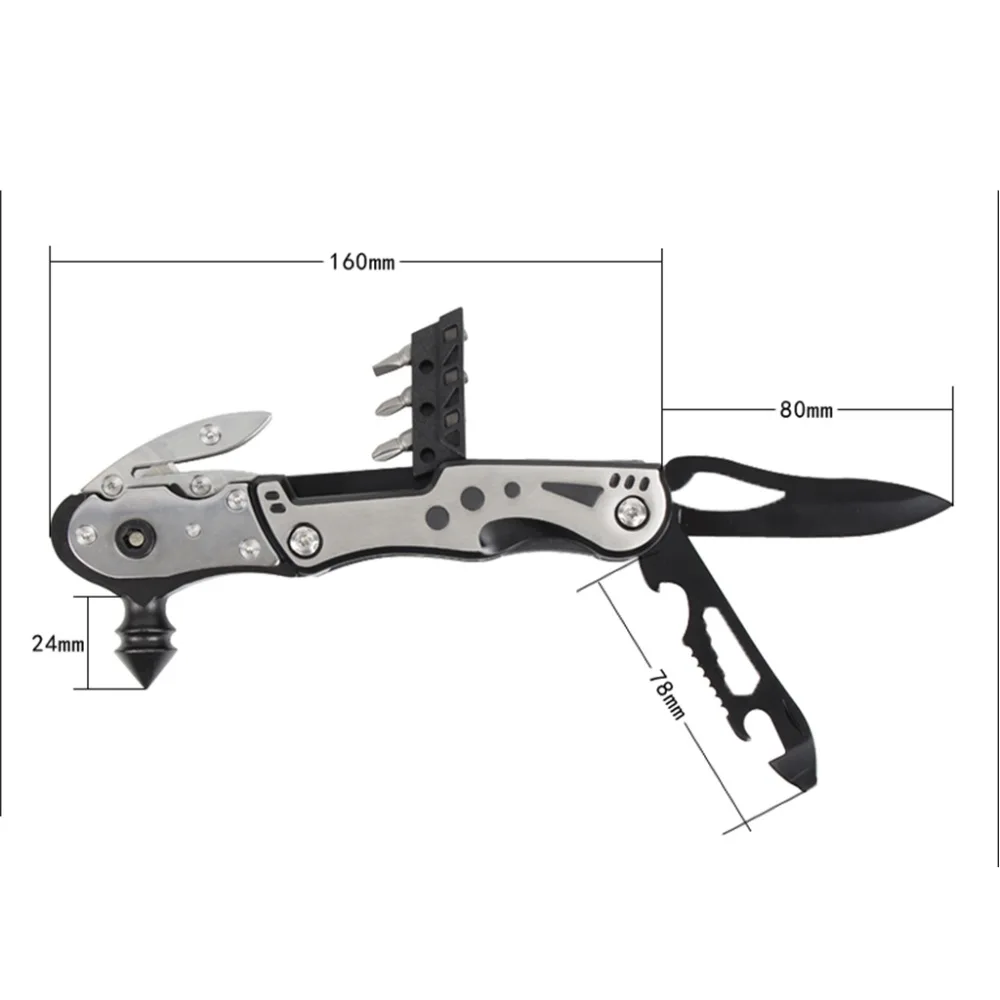 1 шт., многофункциональный молоток безопасности, автомобильные инструменты, многофункциональные инструменты для авто, складной нож, отвертка, светильник, оконный выключатель, ручной инструмент, Мультитул