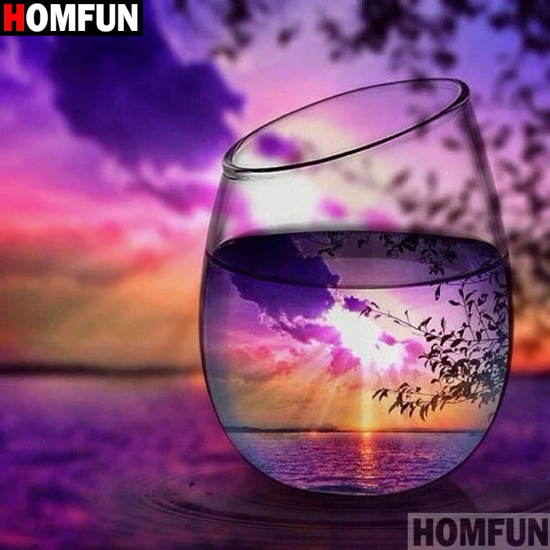 Алмазная живопись HOMFUN A13056 полноразмерная/круглая картина сделай сам с