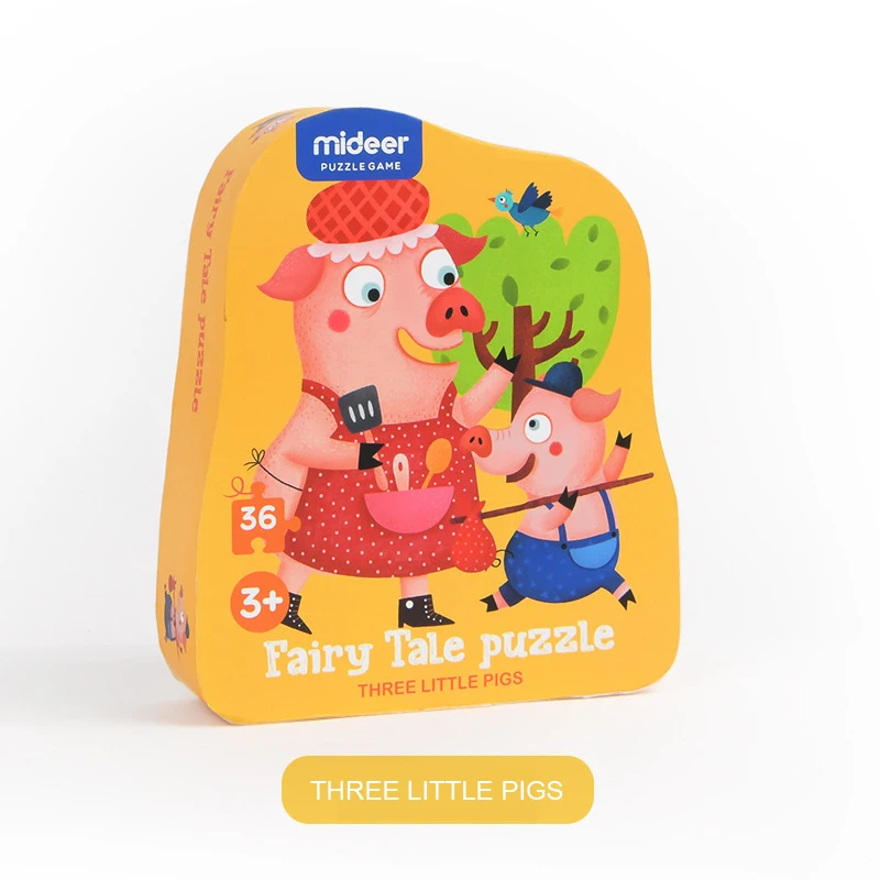 Mideer детская тематическая сказочная головоломка для детей, для раннего обучения, интеллектуальная сцена, головоломка, игрушки, бумажные головоломки, игры для детей 3 лет - Цвет: Three Little Pigs