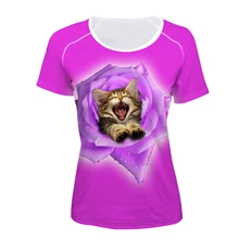 NoisyDesigns Mulheres Engraçado camiseta Rosa Kawaii k pop tshirt As Meninas das mulheres Verão Roupas camisa de Manga Curta Tops Gato Bonito Harajuku(China)