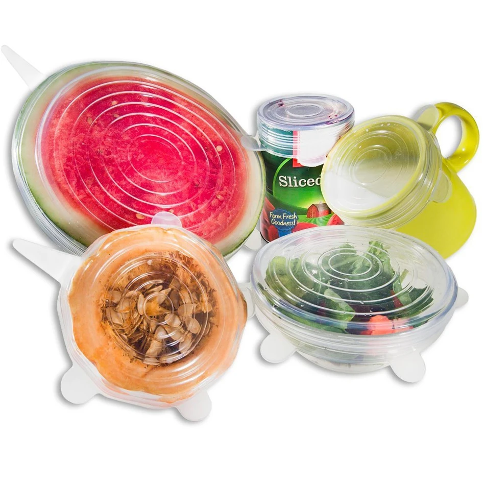 TTLIFE 6 шт., для пищевых продуктов силиконовая пленка для обертывания чаши закрывающийся контейнер крышка растягивающиеся крышки еда в холодильнике крышка для хранения кухонные инструменты